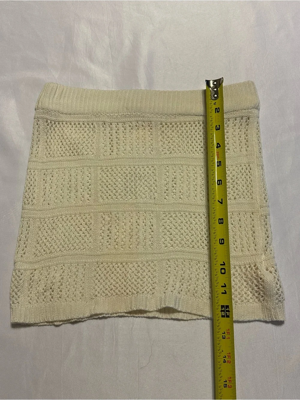 Strapless cream  Knit Crop Top - Tube Style